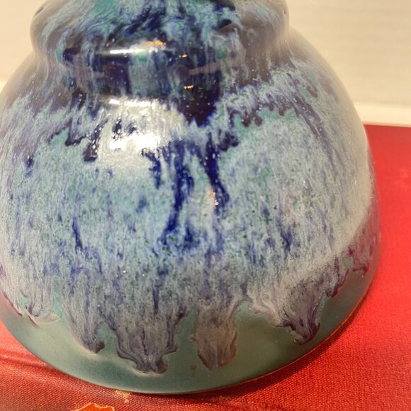 Handcrafted Ceramic Incense Burner With Sandstone Lid - Blue & Green Glaze Finis - Picture 5 of 10